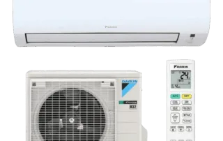 Daikin airco Comfora wandmodel met buitenunit en afstandsbediening