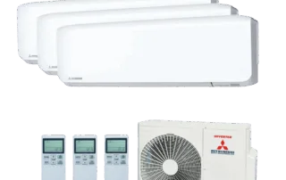 Mitsubishi Heavy Industries airco triple split drie binnenunits wandmodel