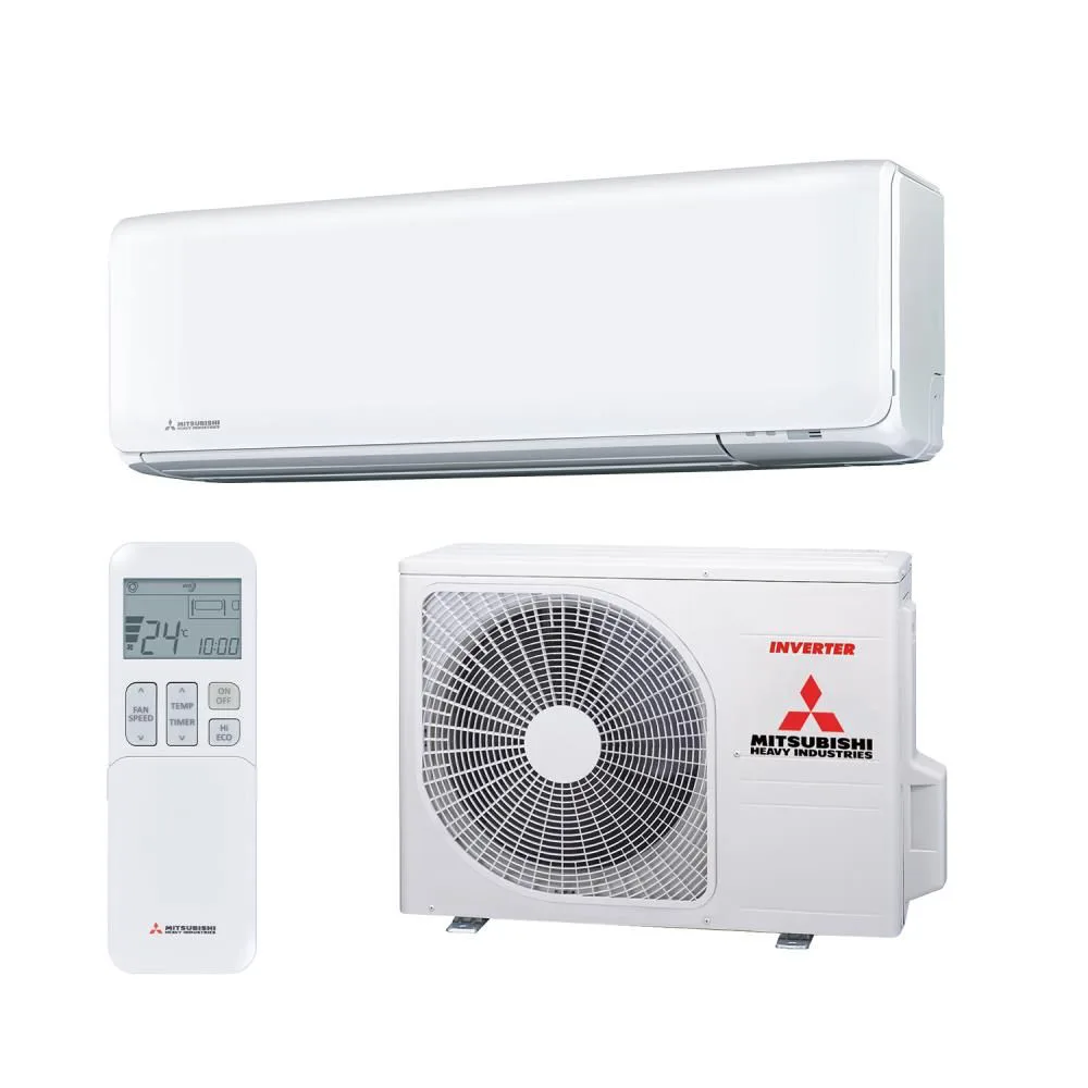 Witte buiten unit, Witte binnen unit Mitsubishi Heavy Industries SRK35ZT-WF wandmodel airco wit met witte buitenunit
